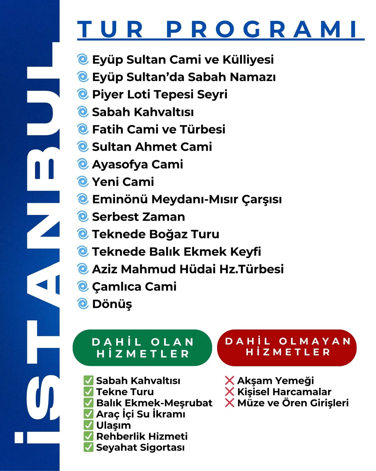 İSTANBUL CAMİLER TUR PROGRAMI